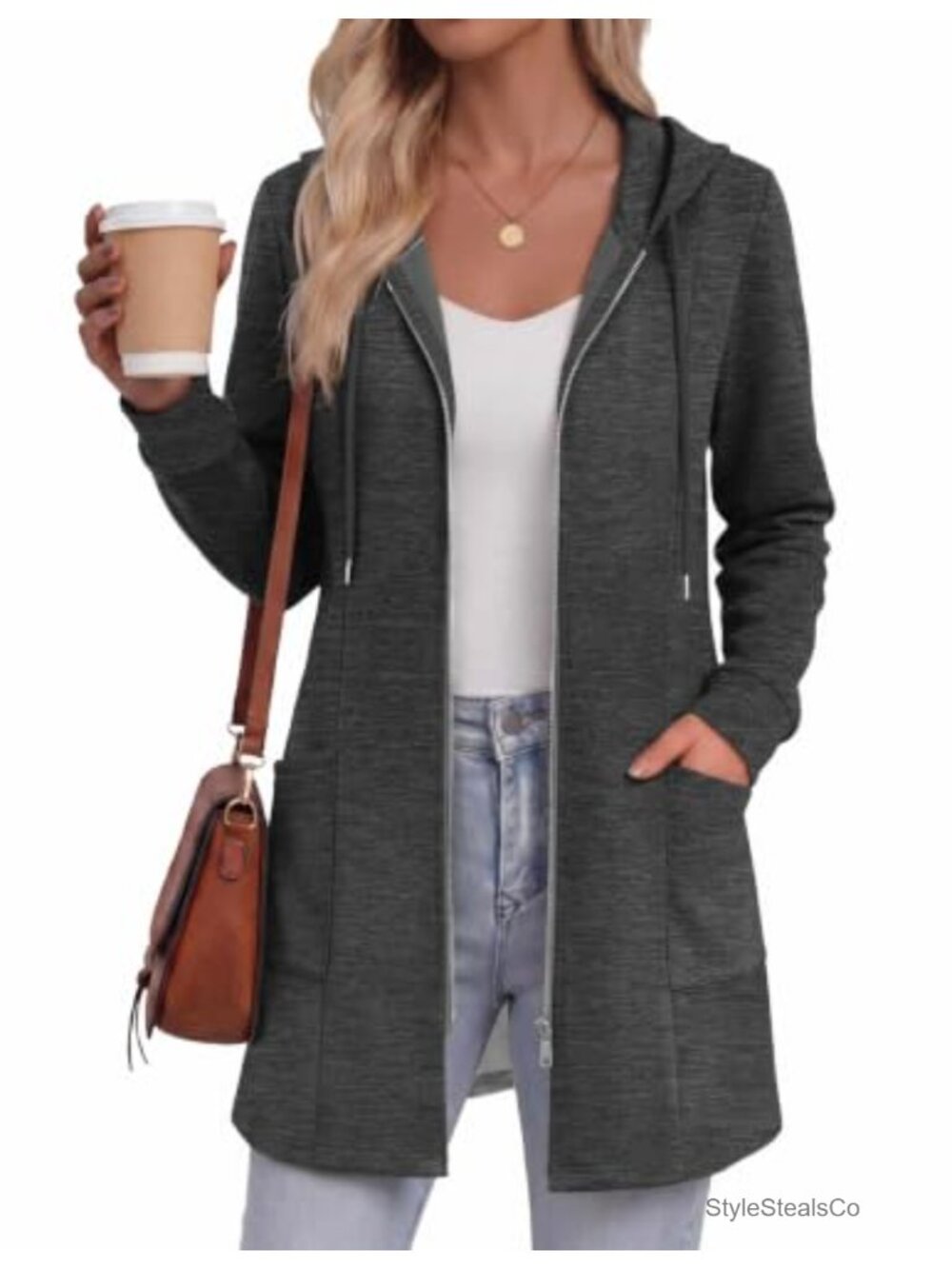 Women's Zip Up Hoodie with Pockets Fall Fleece Jacket